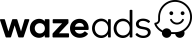 Waze-Logo in Schwarz-Weiß mit lächelndem Symbol rechts.