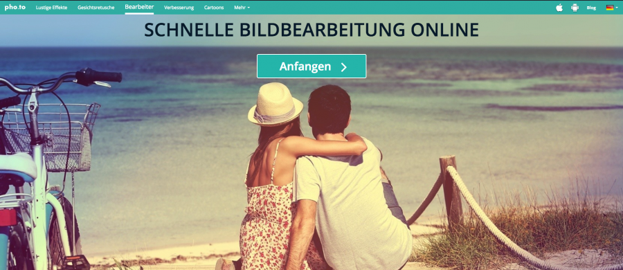 Online Bildbearbeitung Startseite von Editor.Pho.to