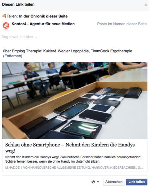 Aufpassen bei dem Share-Button