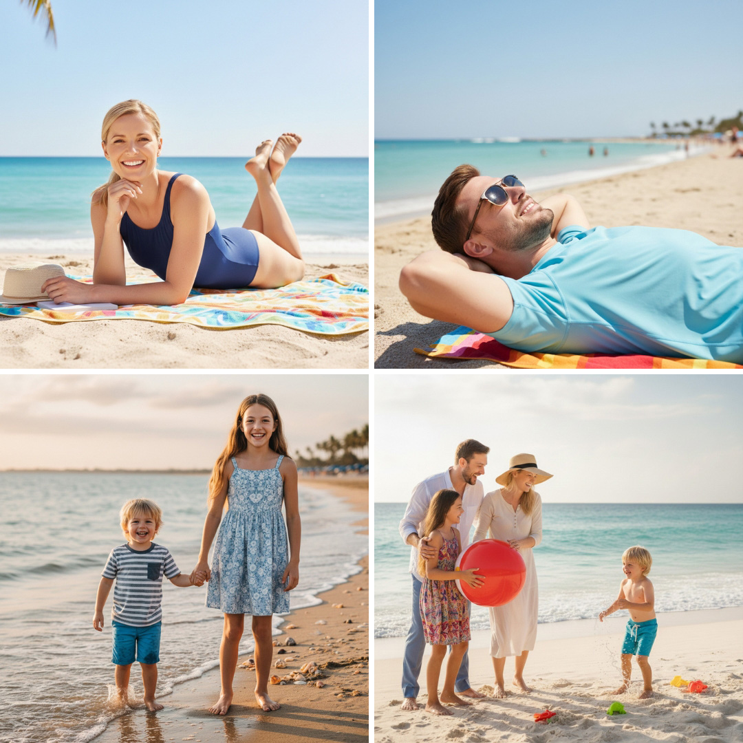 Verschiedene Sommerurlaubsbilder